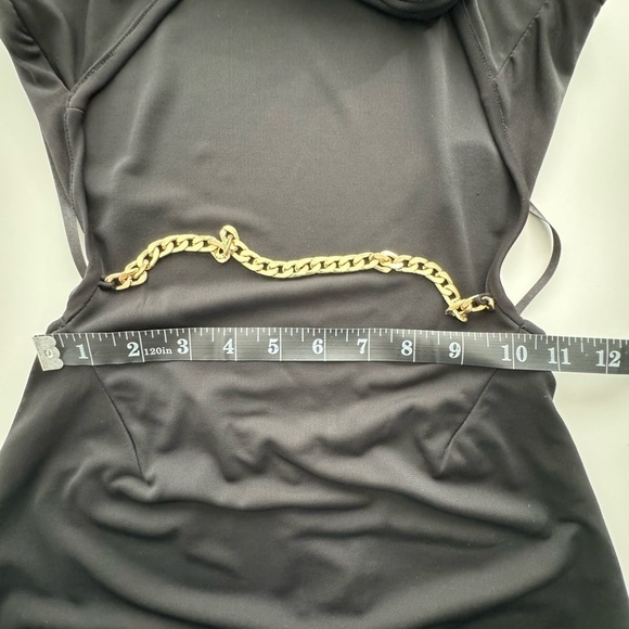 Maxi dress open low back scoop neck size XS Black sleeveless - Picture 6 of 6